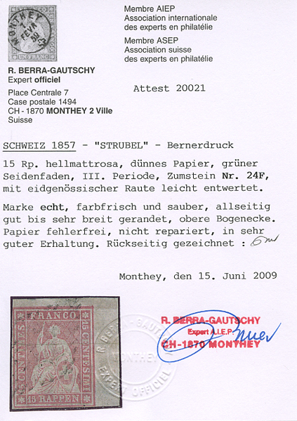 Bild-3: 24F - 1857, Berner Druck, 1. Druckperiode, Münchner Papier