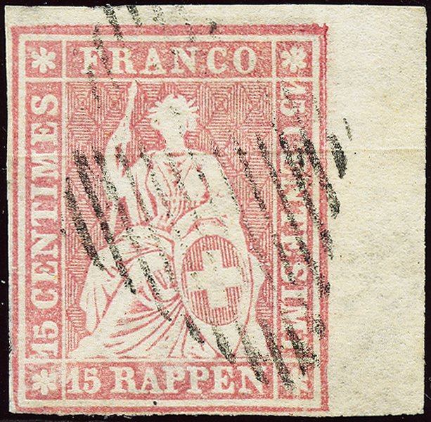 Bild-1: 24F - 1857, Stampa di Berna, 1° periodo di stampa, carta di Monaco