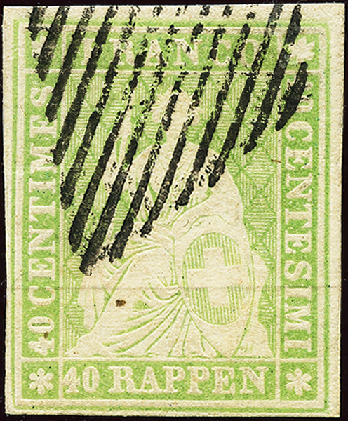 Bild-1: 26C - 1855, Stampa di Berna, 2° periodo di stampa, carta di Monaco