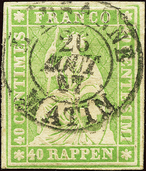 Bild-1: 26C - 1855, Estampe de Berne, 2e période d'impression, papier de Munich
