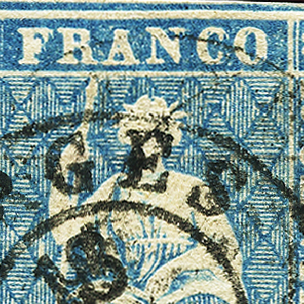 Bild-2: 23Cc.2.01 - 1856-1857, Stampa di Berna, 3a tiratura, carta di Zurigo