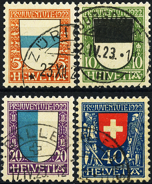 Bild-1: J21-J24 - 1922, Kantons- und Schweizer Wappen