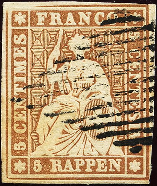Bild-1: 22C - 1855, Stampa di Berna, 2° periodo di stampa, carta di Monaco