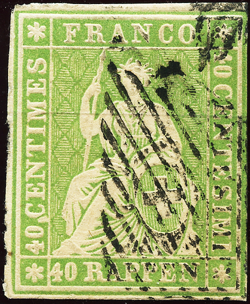 Bild-1: 26C - 1855, Stampa di Berna, 2° periodo di stampa, carta di Monaco