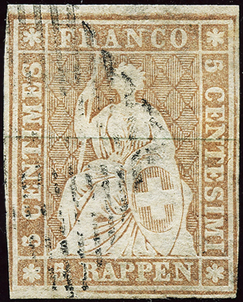 Bild-1: 22F - 1856, Stampa di Berna, 1° periodo di stampa, carta di Monaco