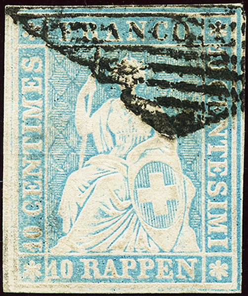 Bild-1: 23Ca - 1856, Stampa di Berna, 2° periodo di stampa, carta di Monaco