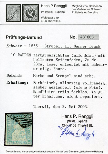 Bild-3: 23Ca - 1856, Berner Druck, 2. Druckperiode, Münchner Papier