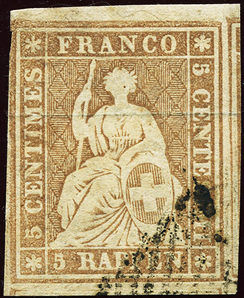 Bild-1: 22F - 1856, Stampa di Berna, 1° periodo di stampa, carta di Monaco