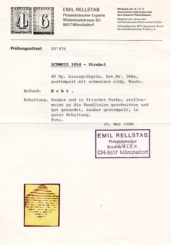 Bild-3: 26Aa - 1854, Munich pressure, 1st printing period, Munich paper