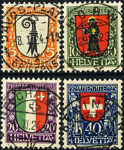 Bild-1: J25-J28 - 1923, Kantons- und Schweizer Wappen