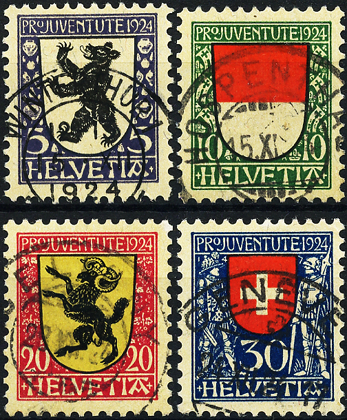 Bild-1: J29-J32 - 1924, Kantons- und Schweizer Wappen