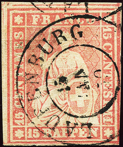 Bild-1: 24D.2.01 - 1857, Estampe de Berne, 3e période d'impression, papier de Zurich