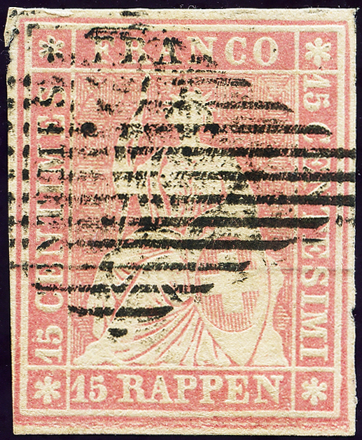 Bild-1: 24B - 1855, Stampa di Berna, 1° periodo di stampa, carta di Monaco