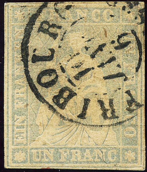 Bild-1: 27D - 1854-1863, Estampe de Berne, 2e période d'impression, papier de Munich