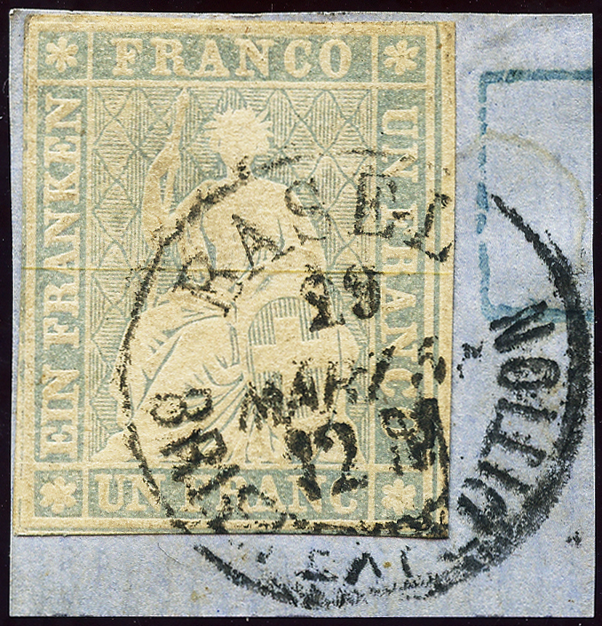 Bild-1: 27D - 1856, Estampe de Berne, 2e période d'impression, papier de Munich