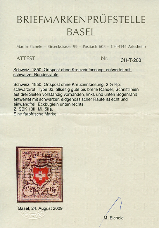 Bild-3: 13II-T33 - 1850, Local post without cross border
