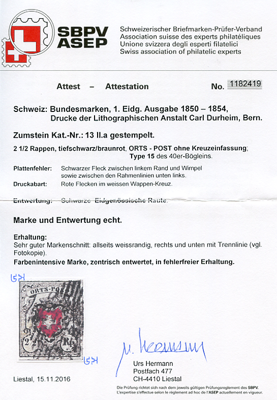 Bild-2: 13II-T15 - 1850, Local post without cross border