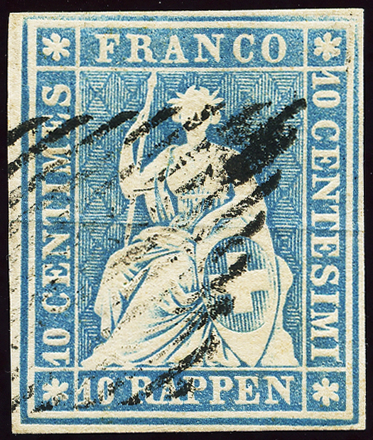 Bild-1: 23B - 1855, Stampa di Berna, 1° periodo di stampa, carta di Monaco