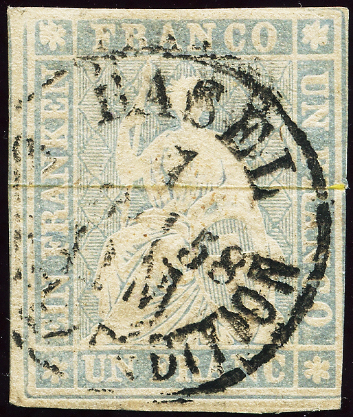 Bild-1: 27D - 1856, Stampa di Berna, 2° periodo di stampa, carta di Monaco