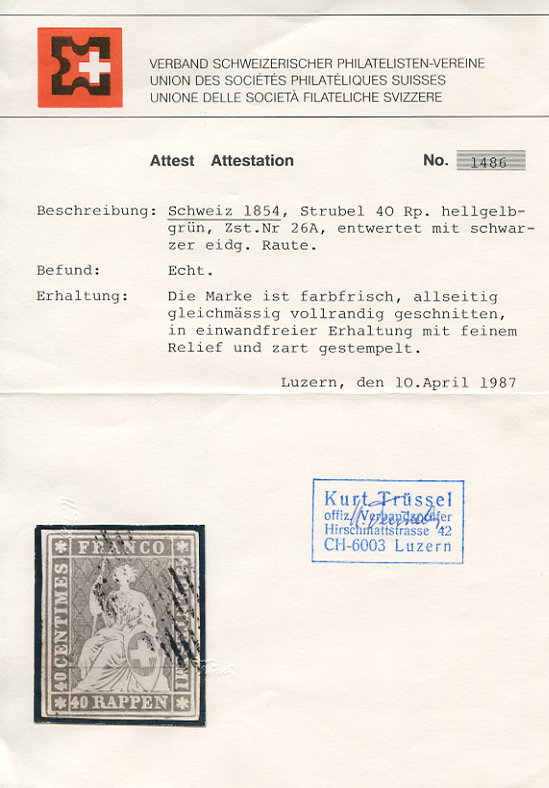 Bild-2: 26A - 1854, Münchner Druck, 3. Druckperiode, Münchner Papier