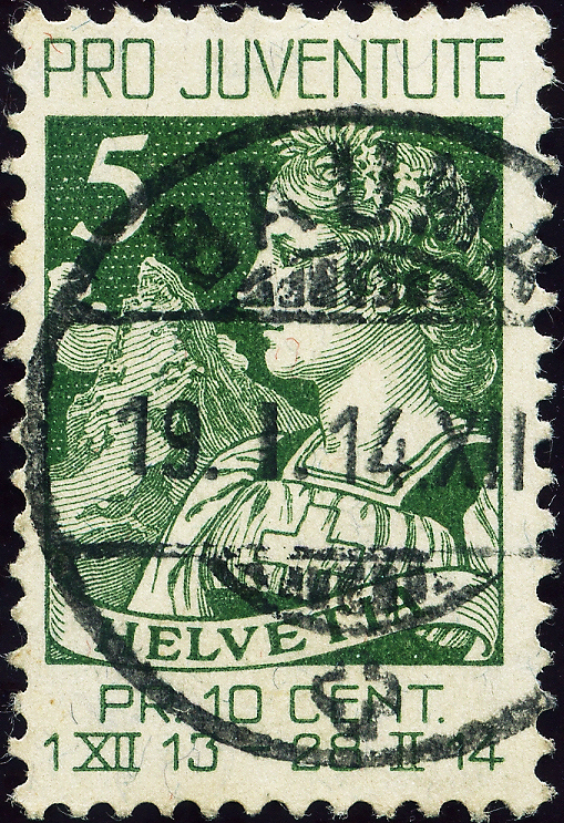 Bild-1: J1 - 1913, Helvetia mit Matterhorn