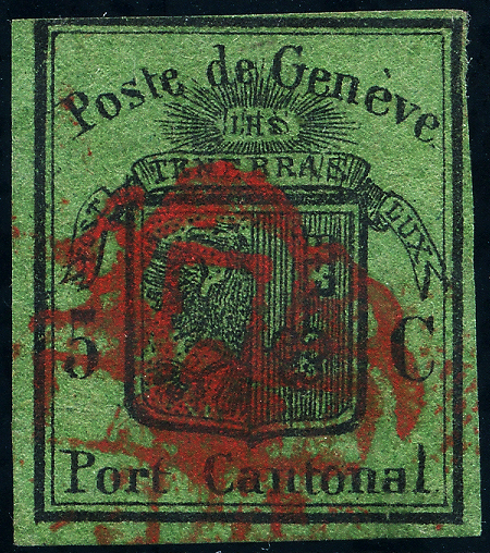 Bild-1: 7 - 1848, Cantone di Ginevra, grande aquila verde scuro