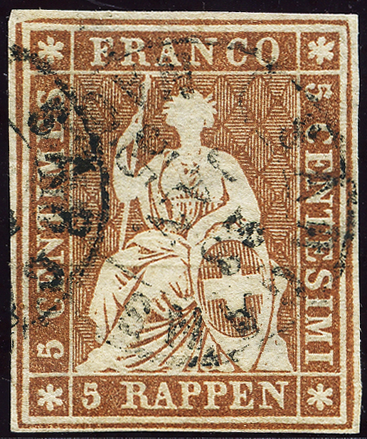 Bild-1: 22A - 1854, Pression de Munich, 3e période d'impression, papier de Munich