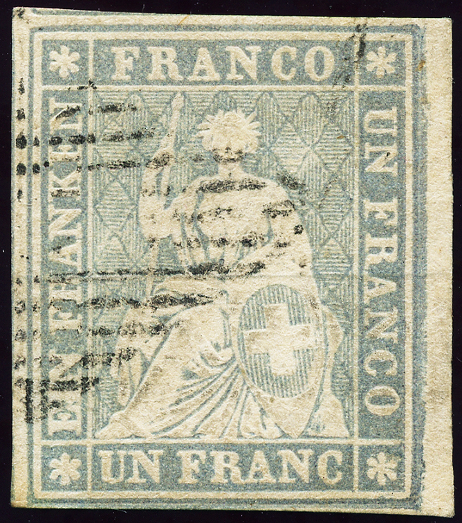 Bild-1: 27C - 1855, Stampa Berna, 2° periodo di stampa, carta Monaco
