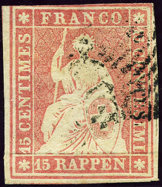 Bild-1: 24Aa - 1854, Münchner Druck, 1. Druckperiode, Münchner Papier