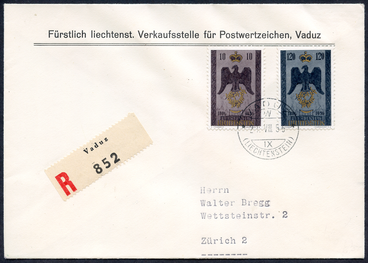 Bild-1: FL290-FL291 - 1956, 150 Jahre souveränes Liechtenstein