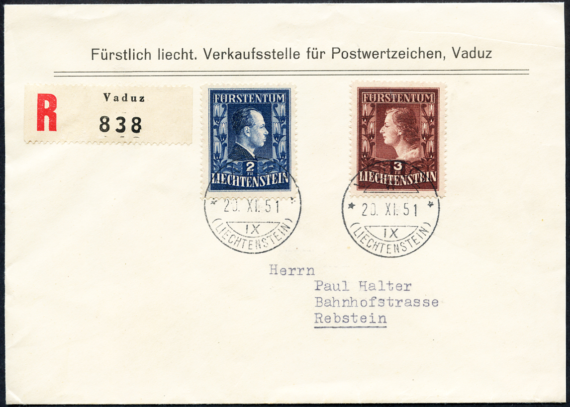 Bild-1: FL248A-FL249A - 1951, Fürst und Fürstin, Farbänderungen
