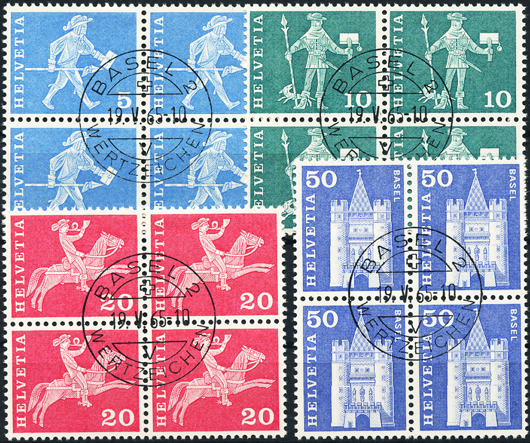 Bild-1: 355RL-363RL - 1964, Postgeschichtliche Motive und Baudenkmäler, Leuchtstoffpapier violette Faserung