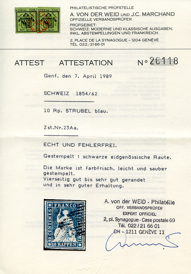 Bild-2: 23Aa - 1854, Pressione di Monaco, 1° periodo di stampa, carta di Monaco