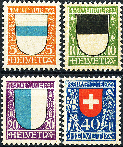 Bild-1: J21-J24 - 1922, Kantons- und Schweizer Wappen