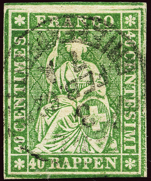 Bild-1: 26G - 1860, Berner Druck, 4. Druckperiode, Zürcher Papier