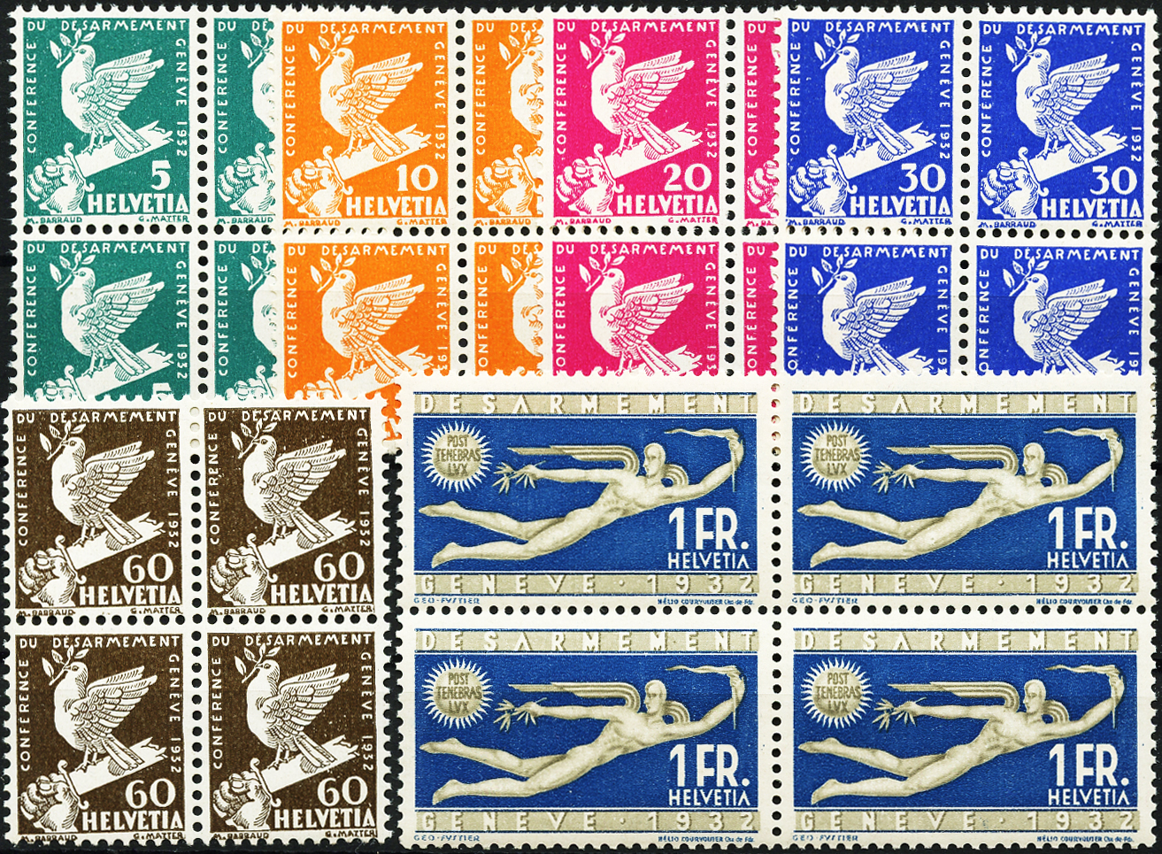 Bild-1: 185-190 - 1932, Gedenkausgabe zur Abrüstungskonferenz in Genf