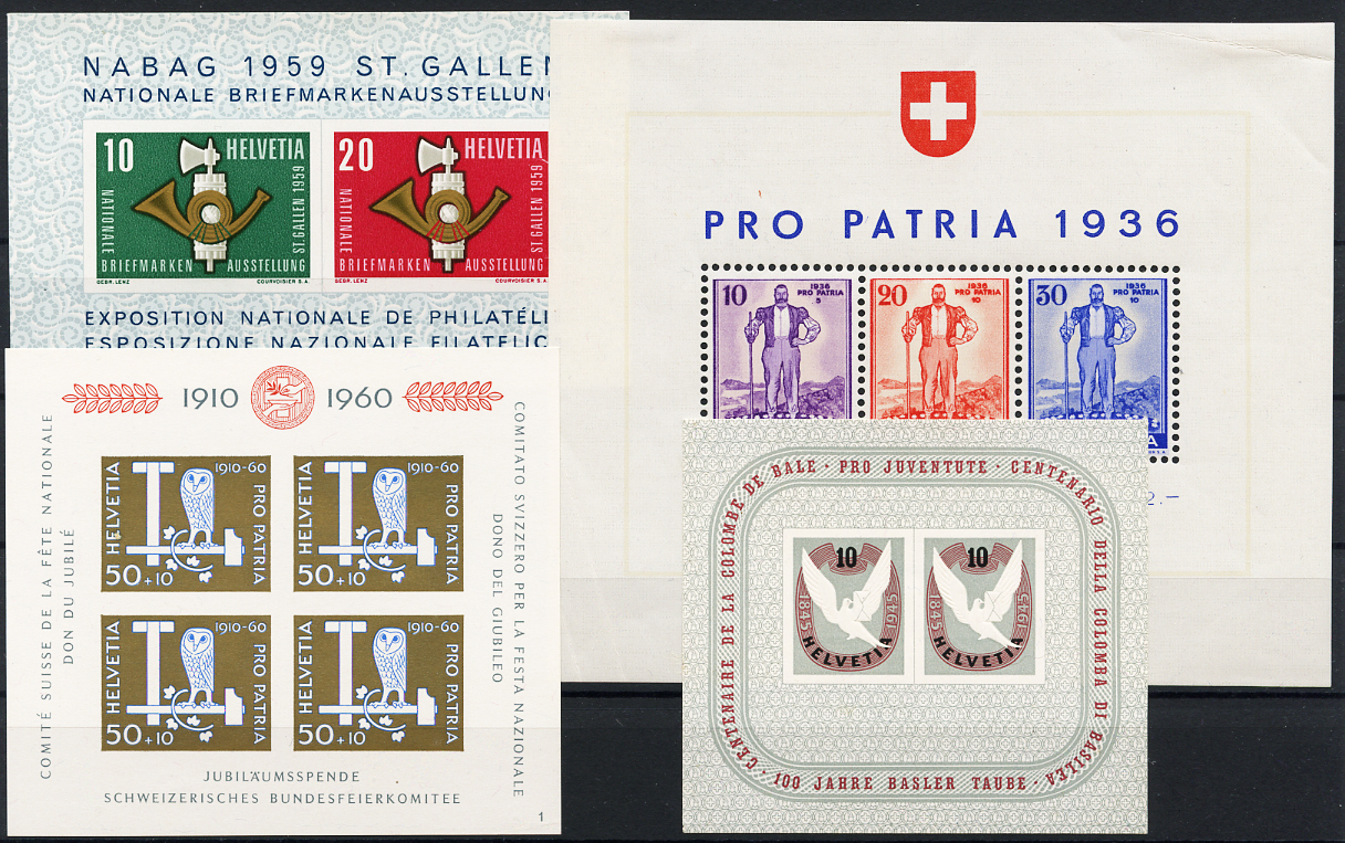 Briefmarken: Lot-Blöcke - 1936-1960 Verschiedene Blöcke