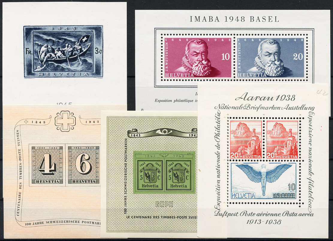 Briefmarken: Lot-Blöcke - 1938-1948 Verschiedene Blöcke