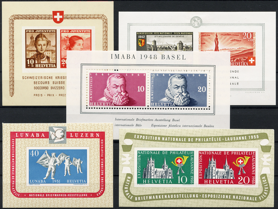 Briefmarken: Lot-Blöcke - 1941-1955 Verschiedene Blöcke