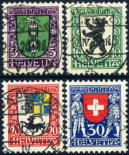 Bild-1: J33-J36 - 1925, Kantons- und Schweizer Wappen
