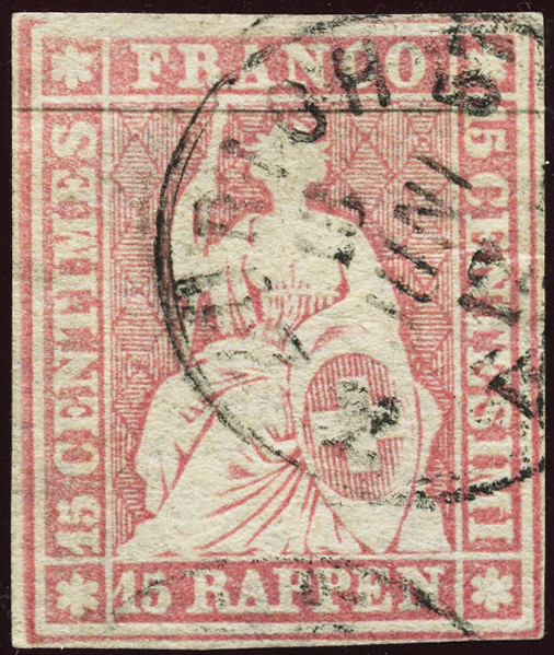 Bild-1: 24F - 1856, Impression de Berne, 1ère période d'impression, papier de Munich