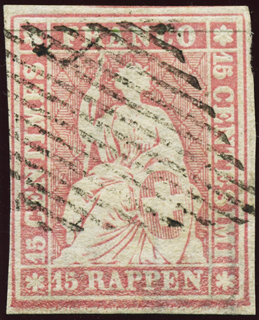 Bild-1: 24F - 1856, Stampa di Berna, 1° periodo di stampa, carta di Monaco