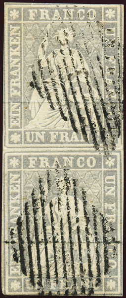 Bild-1: 27C - 1855, Estampe de Berne, 2e période d'impression, papier de Munich