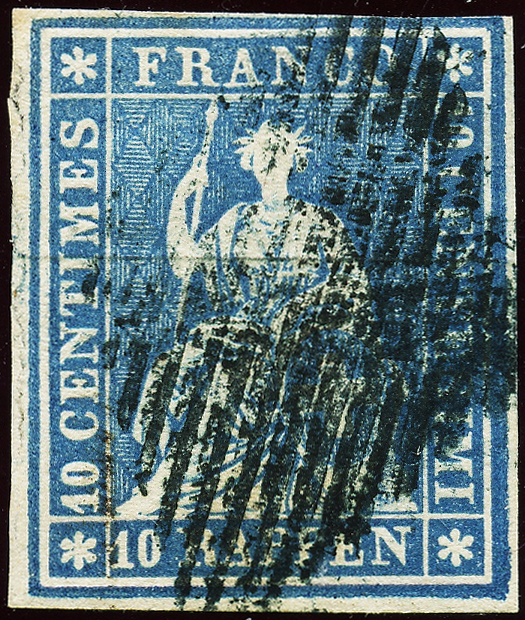 Bild-1: 23B - 1855, Stampa di Berna, 1° periodo di stampa, carta di Monaco