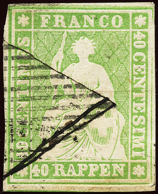 Bild-1: 26C - 1855, Estampe de Berne, 2e période d'impression, papier de Munich