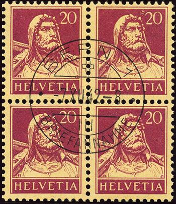 Briefmarken: 154 - 1921 Tellbrustbild, sämisches Faserpapier