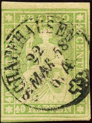 Thumb-1: 26C - 1855, Stampa di Berna, 2° periodo di stampa, carta di Monaco