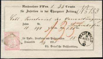 Stamps: 24B - 1855 Bern printing, 1st printing period, Munich paper