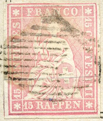 Thumb-2: 24B - 1855, Stampa di Berna, 1° periodo di stampa, carta di Monaco