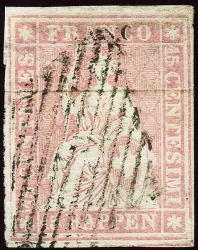 Francobolli: 24F - 1857 Stampa di Berna, 1° periodo di stampa, carta di Monaco